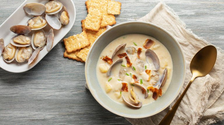 Clam Chowder Is Served With Homemade Saltines At This Boston-Based ...