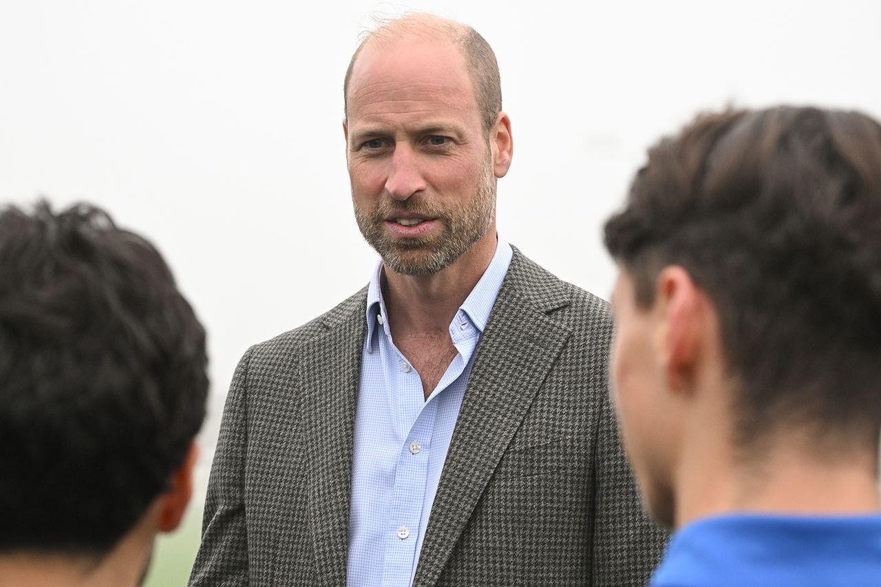 Hugh Hastings/Getty Prince WIlliam talking to players from the youth and adult teams of Mousehold AFC on Nov. 13, 2025