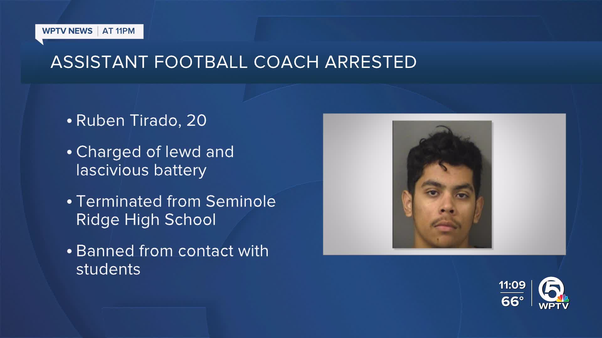 Assistant football coach arrested, accused of lewd conduct with student
