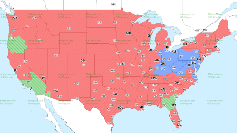 TV broadcast maps and announcers for Week 11 of the 2025 season