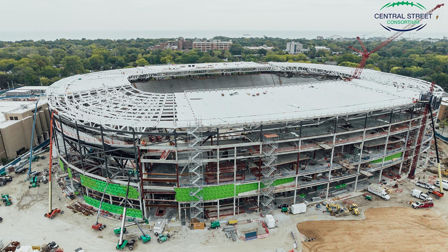 New $850m Ryan Field stadium reaches topping-out milestone