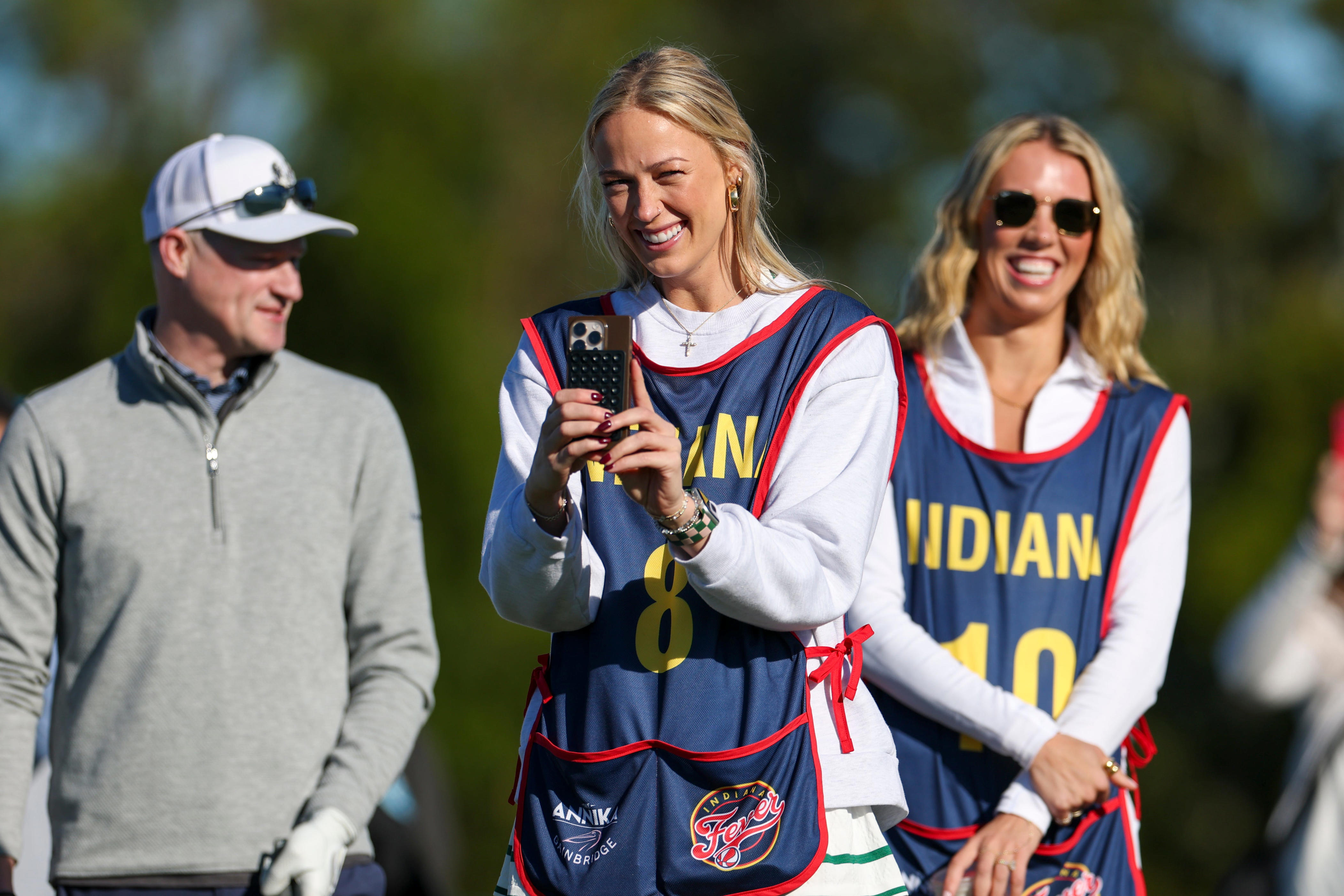 Sophie Cunningham accidentally hit golf ball into crowd at Annika pro-am