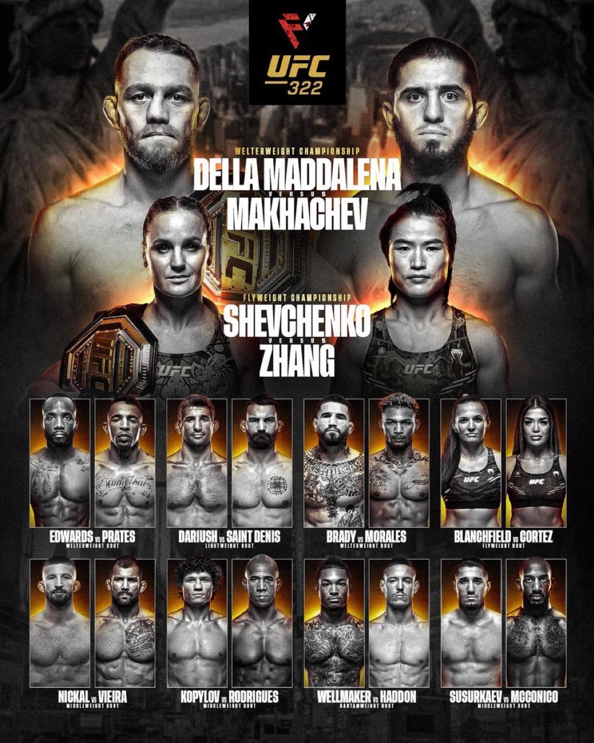 UFC 322: Horario del Islam Makhachev vs Jack Della Maddalena, cartelera ...