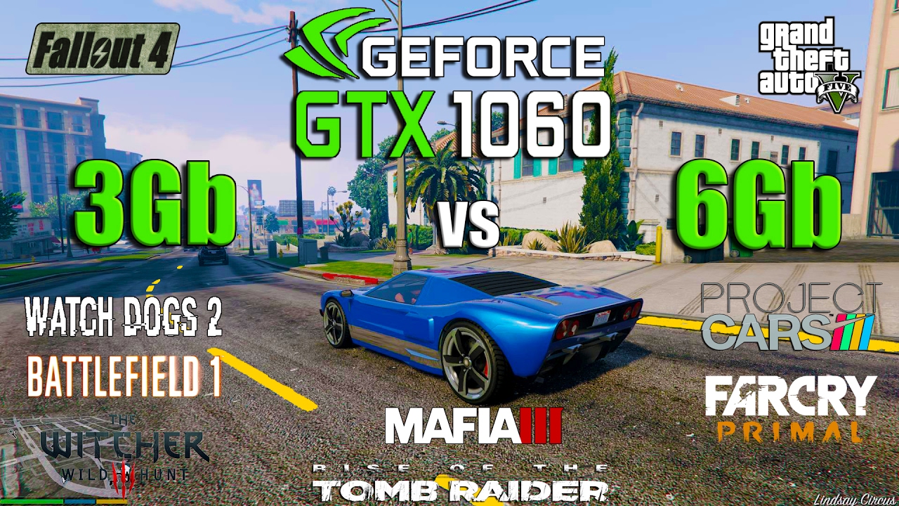 GTX 1060 3GB vs 6GB test in 9 games (i5 6600k)