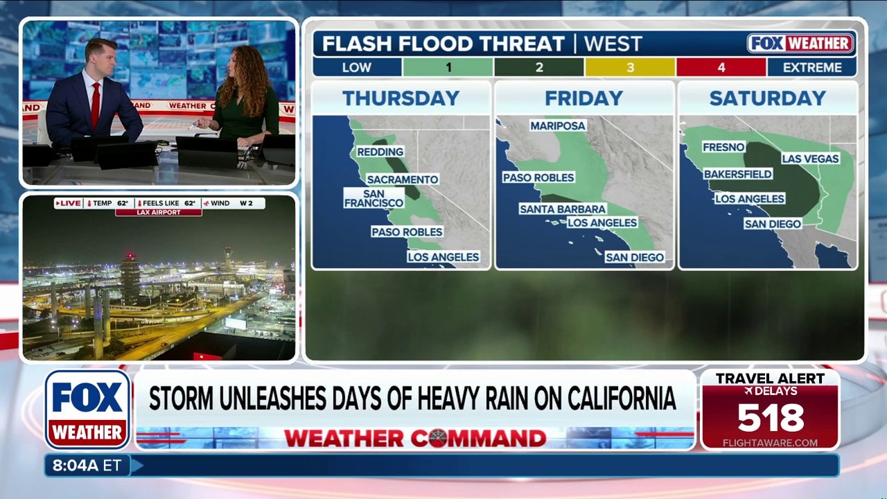 California under flash flood threat, as atmospheric river set to bring ...