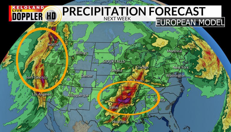 Near record highs forecast tomorrow; Active pattern next week