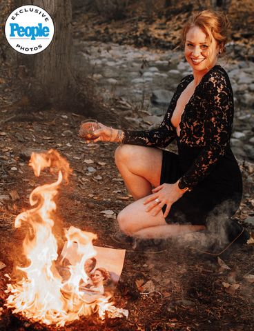 Christine Genevieve Photography Lindsay Hordal burning a wedding photo