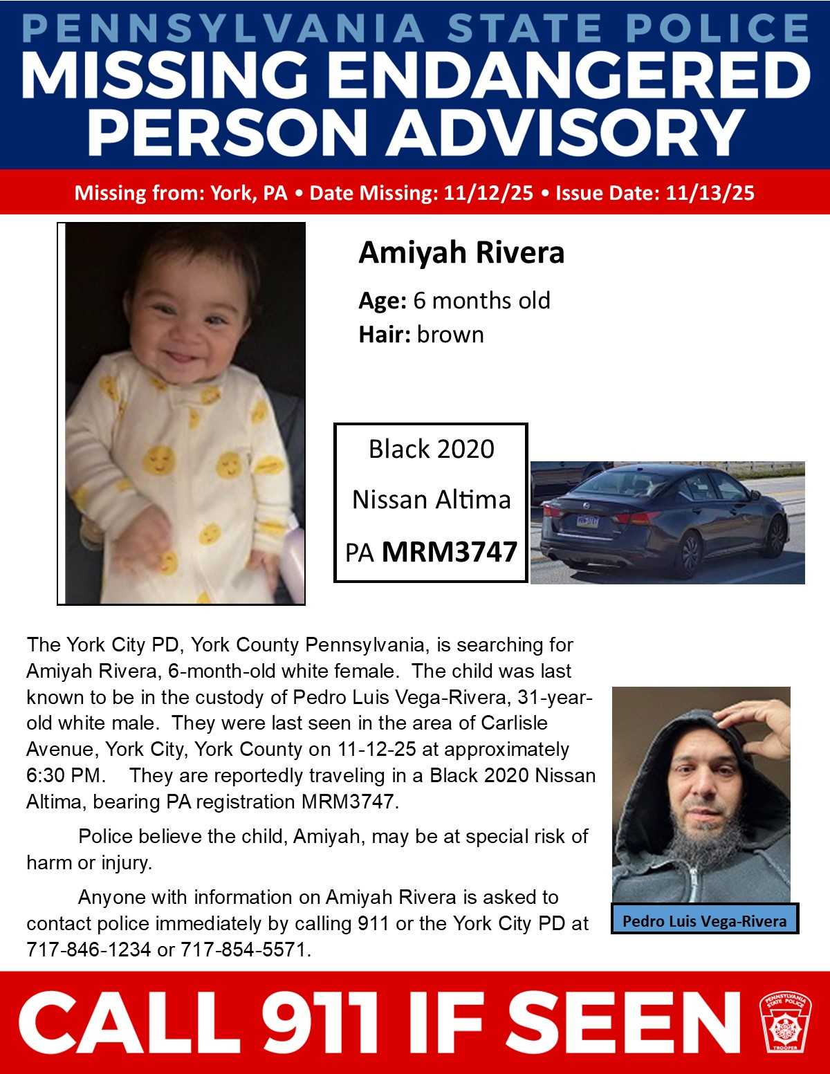 Police looking for missing baby girl | Suspect allegedly threatened to ...