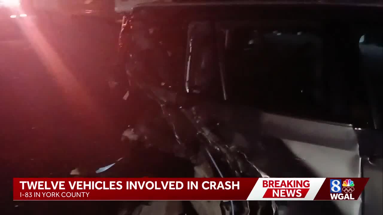 I-83 partially reopens in York County after 12-vehicle pile-up