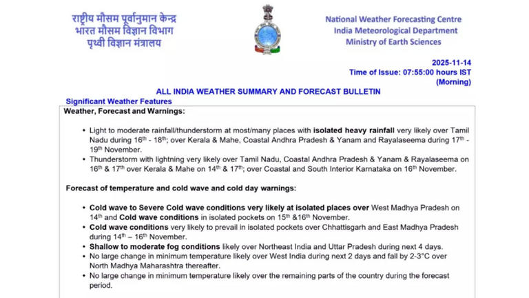 Severe cold wave continues in central India; heavy rainfall to lash ...