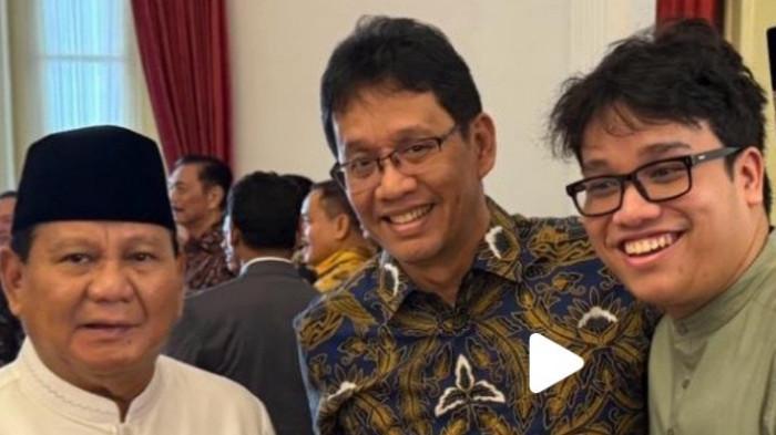 ANAK MENTERI KEUANGAN - Putra Menteri Keuangan, Purbaya Yudhi Sadewo, Yudo Sadewo dan Presiden Prabowo Subianto di Istana Negara, pada Maret 2025. Yudo Sadewa kini viral karena unggahannya di medsos. (TikTok Yudo Sadewa)