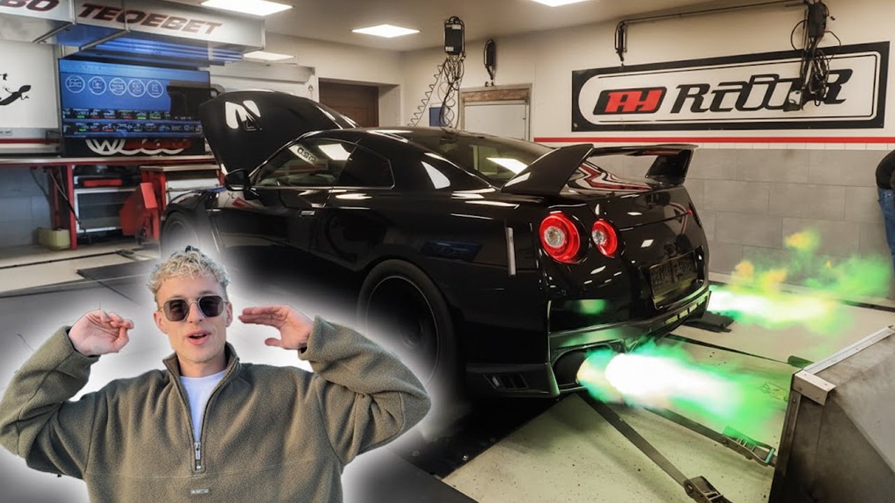 R35 GTR Dyno Flames Record Run