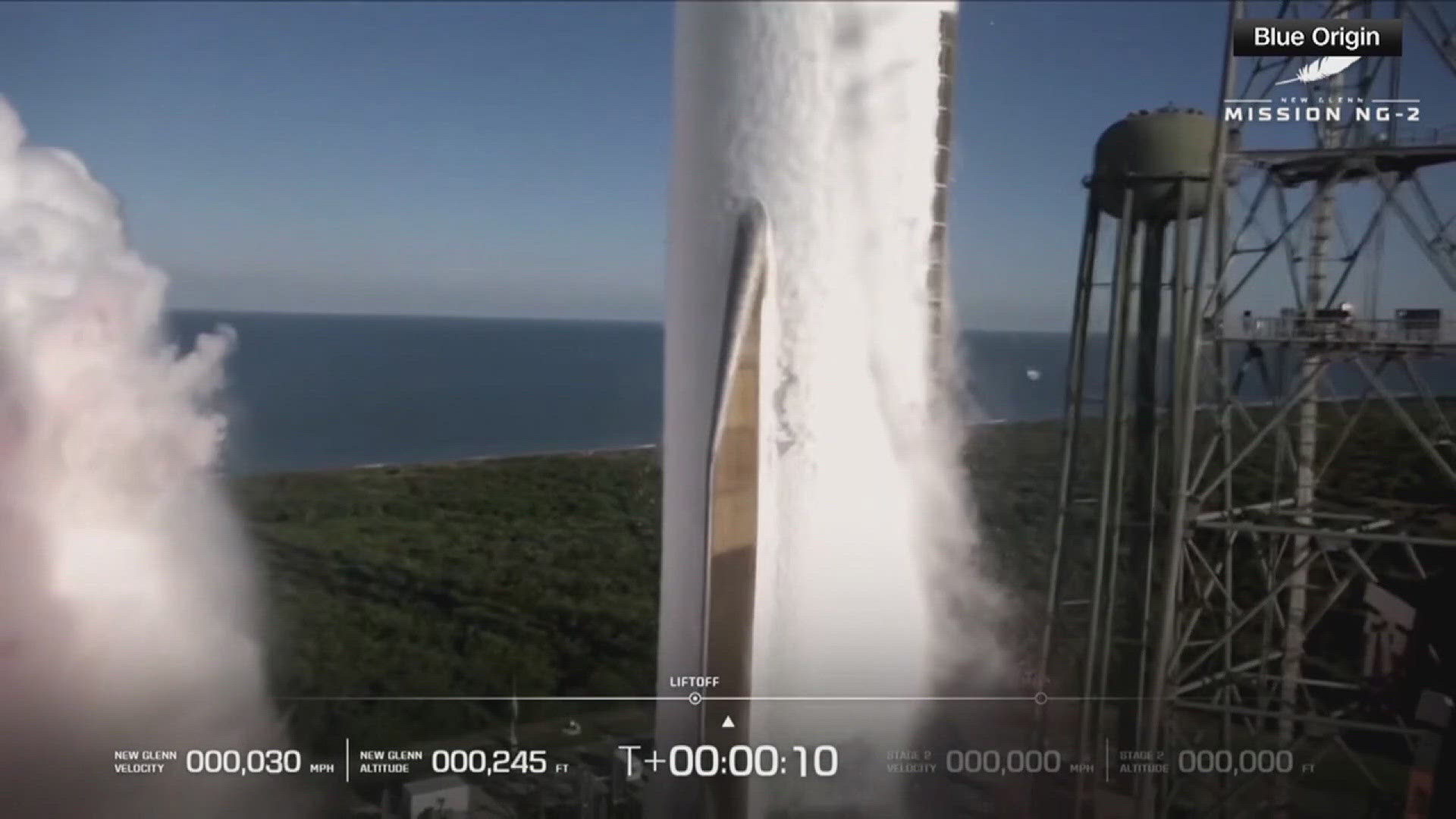 New Glenn rocket lifts off