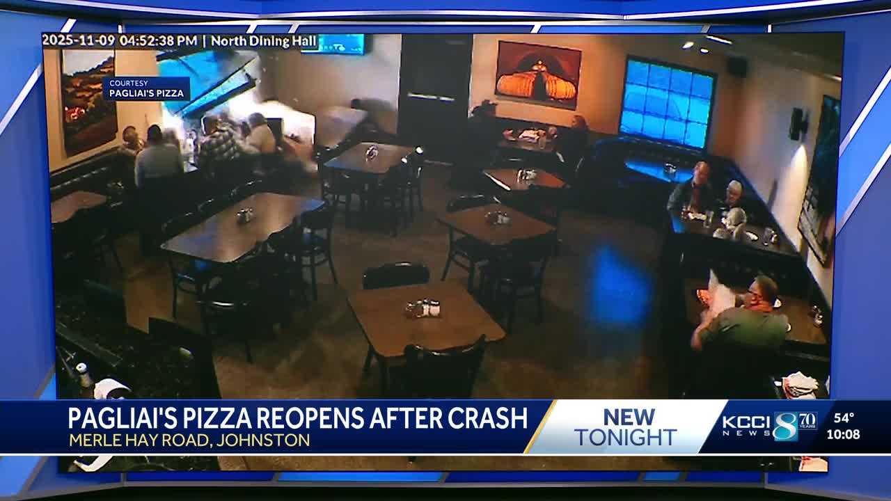Johnston pizza restaurant reopens after truck crashes into building