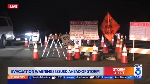 Evacuations in place for SoCal burn scar areas ahead of incoming storm