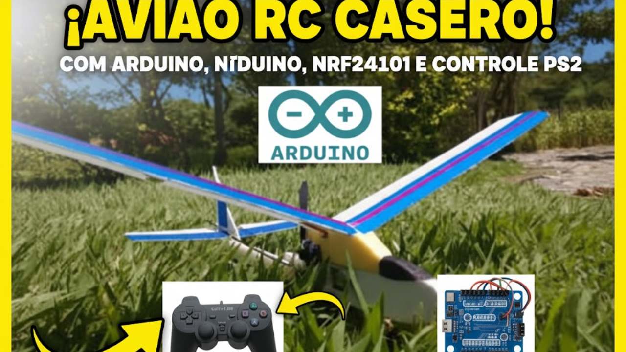 Avião RC Caseiro com Arduino, NRF24L01 e Controle PS2