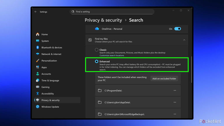 Enhanced Windows Search Windows 11.