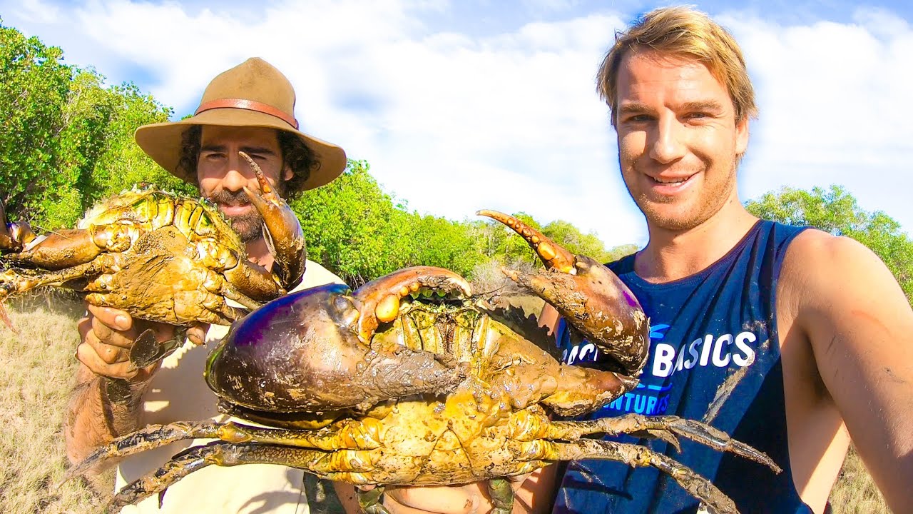 Giant Mud Crab Catch and Cook Over Open Fire
