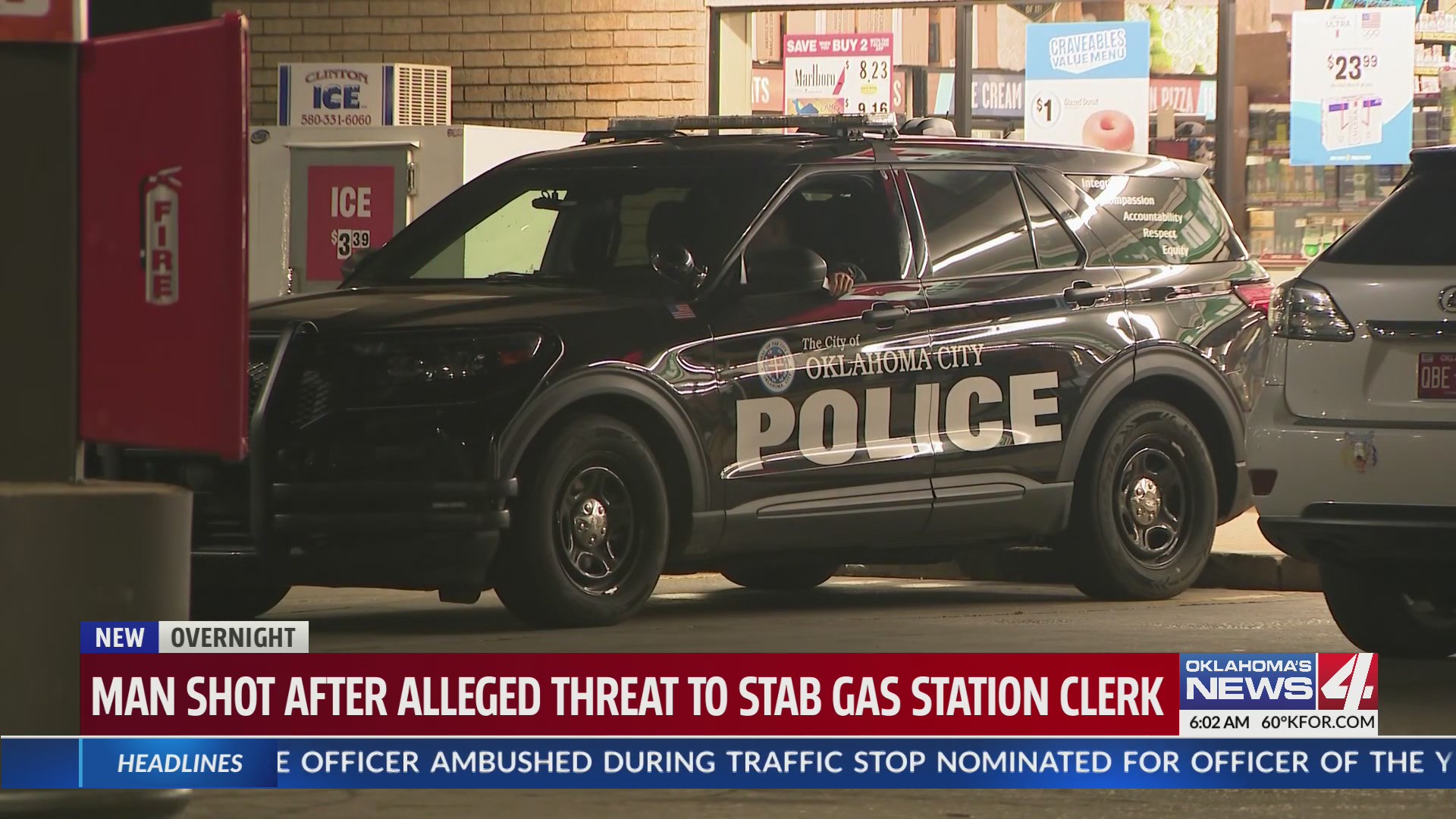 Man shot after alleged threat to gas station worker