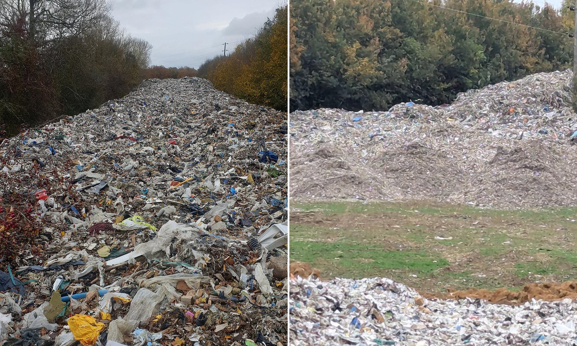 Britain's 'biggest ever' fly tip is massive 500ft-long mountain of rubbish