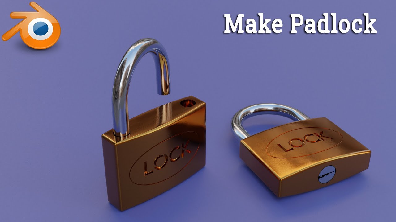 Blender tutorial - How to make a padlock #oe248