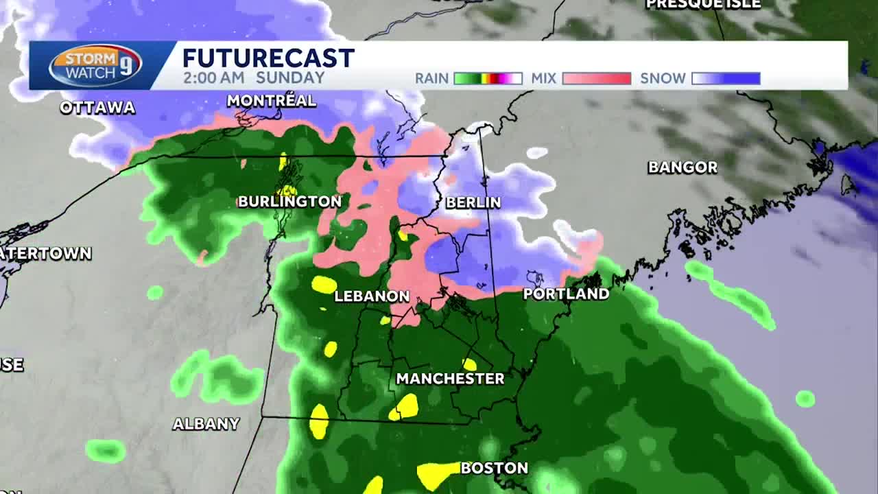 New Hampshire hourly weather: Track snow, wintry mix, rain for Saturday ...