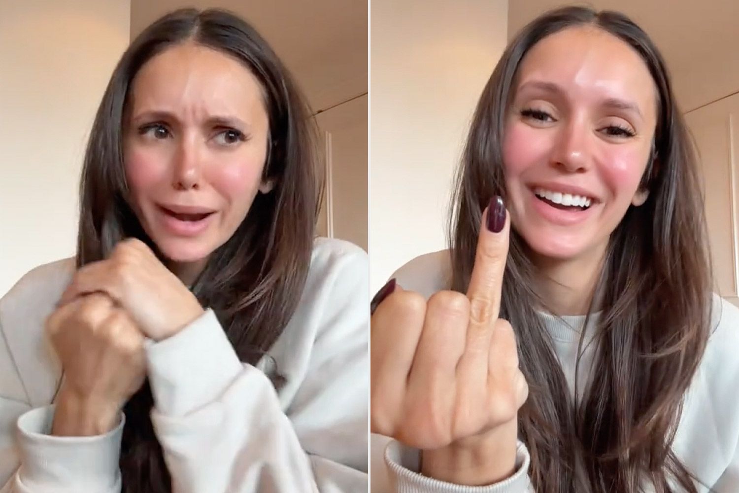 Nina Dobrev Holds Up Her Ring Finger and Says She 'Can't Pretend