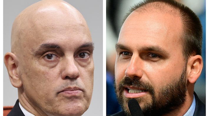 Eduardo Bolsonaro reage à ação no STF e acusa Corte de ‘gambiarra jurídica’. Foto: Ton Molina/STF e Pedro França/Agência Senado