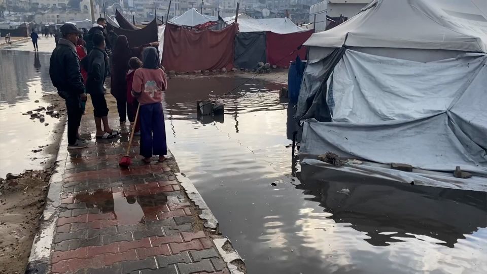 Heavy rainfall devastates displaced Palestinians in Gaza