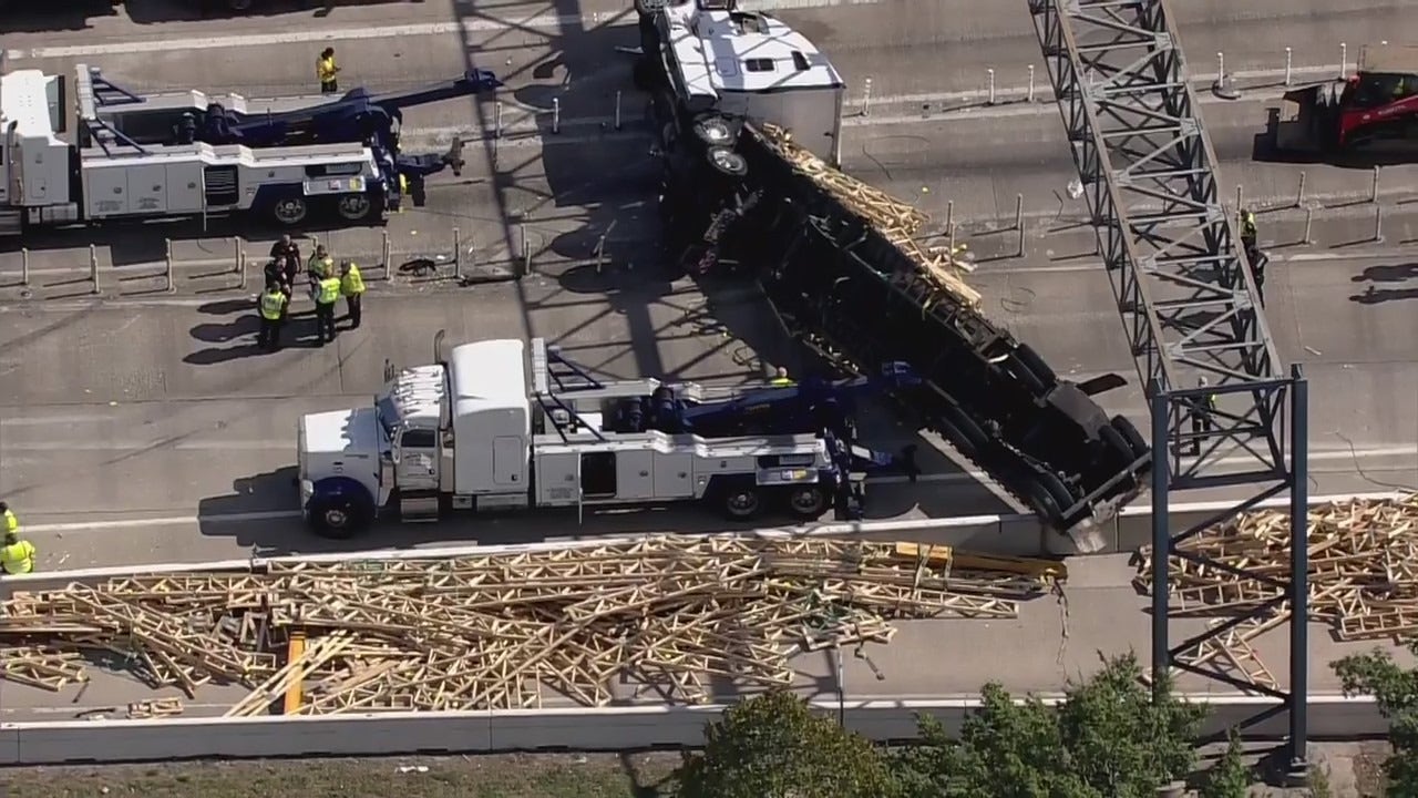 Beltway 8 lanes at W. Little York back open after 18-wheeler overturned