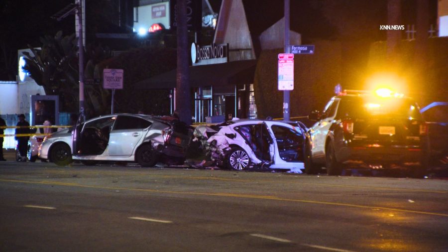 Driver killed after crashing into 3 parked cars on Sunset Boulevard