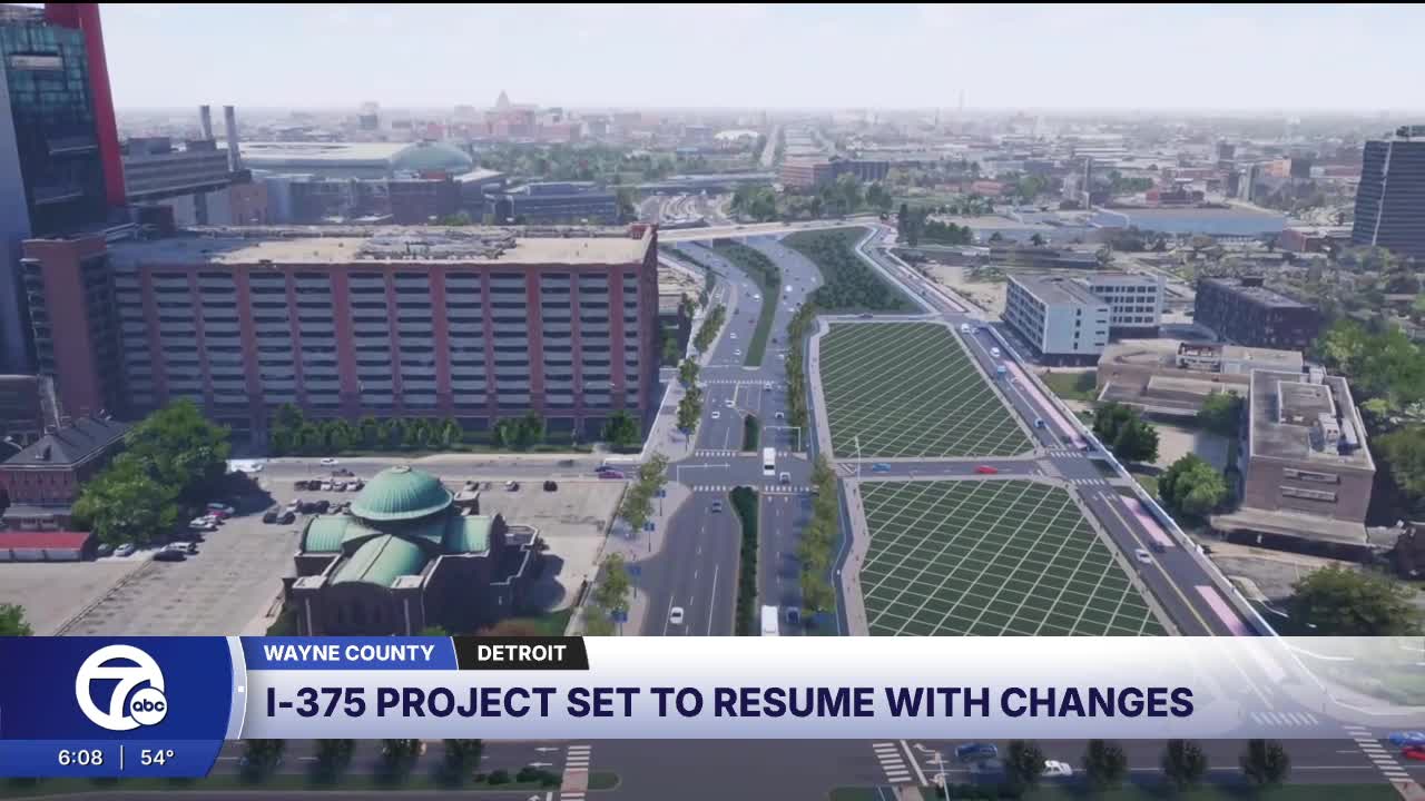 Detroit's I-375 construction project to resume with new design after ...
