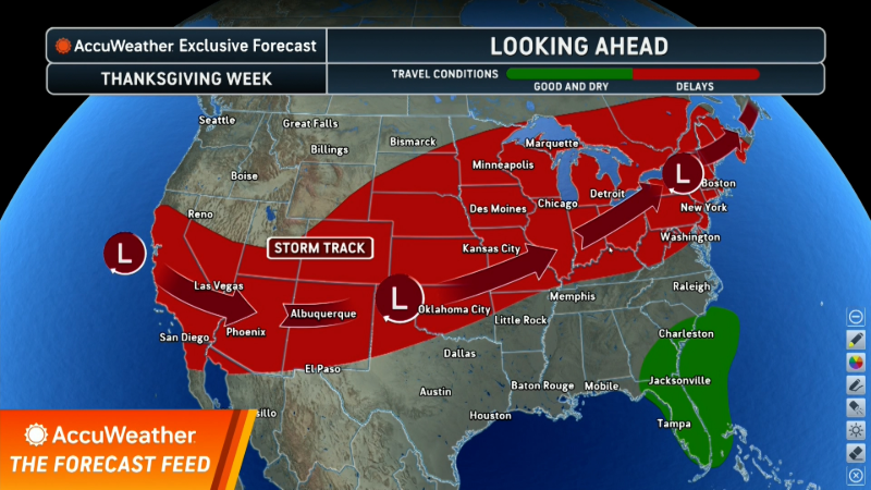 Stormy forecast ahead for the week of Thanksgiving