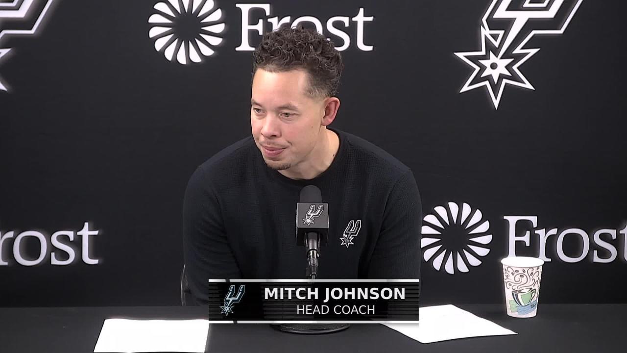 GSW 109, SAS 108: Spurs coach Mitch Johnson Postgame Media Availability