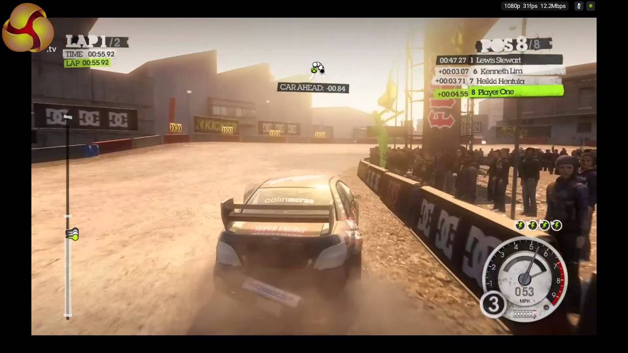 Nvidia Shield Dirt 2 gameplay test (Nvidia GRID)