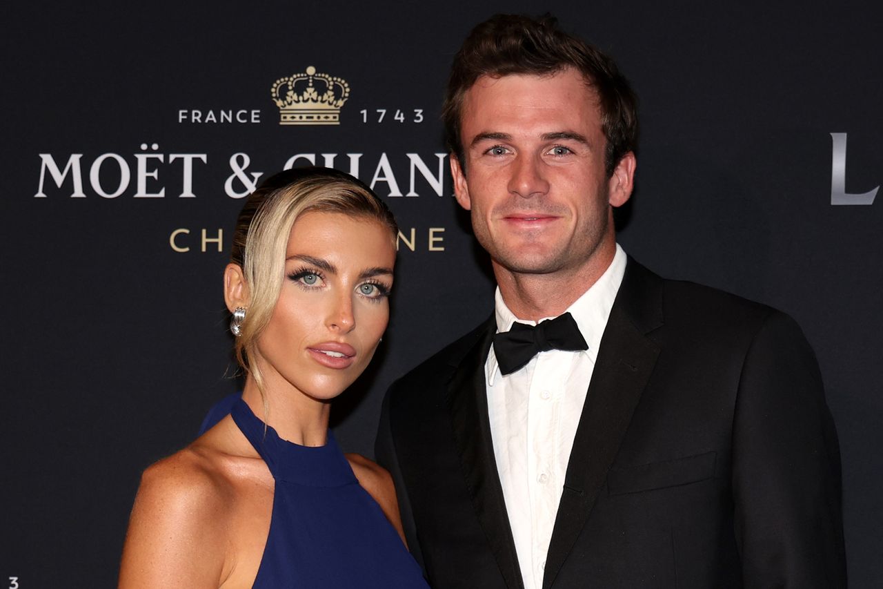 Tommy Paul and Paige Lorenze at the Laver Cup Gala on September 21, 2023 in Vancouver, British Columbia.