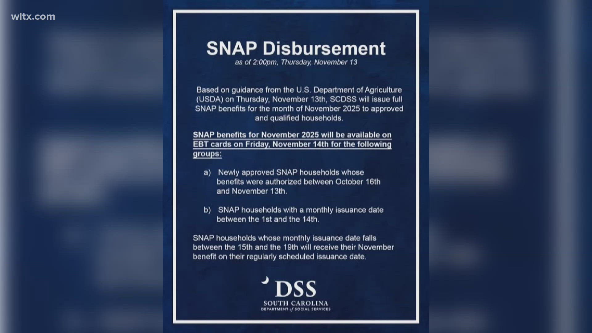 Full SNAP benefits are returning for SC families