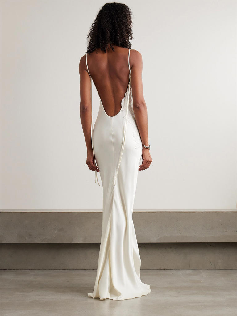 floor length dress formal Paige Stylish Off The Shoulder Slit Satin Dresses Front Row Long Sleeve Size:10-12T New:New
