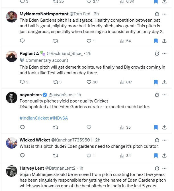 Eden Gardens deserves to be banned: Fans slam pitch for IND vs SA 1st Test