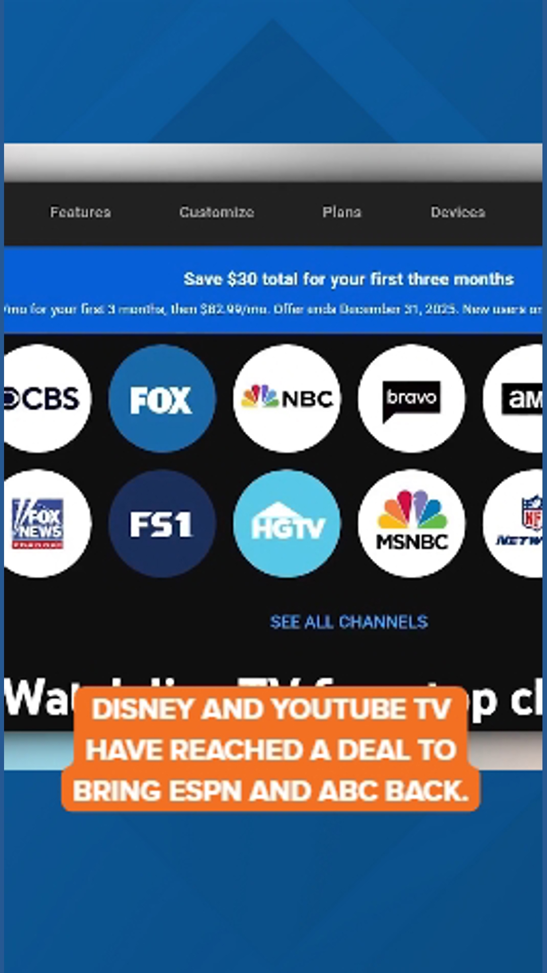 Big win for sports fans: Disney channels set to return to YouTube TV ...