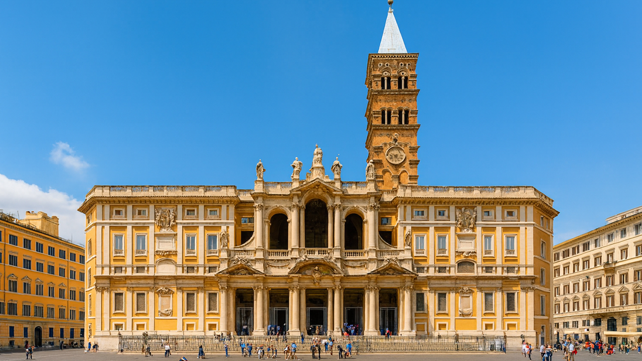 Aerial Views Around Santa Maria Maggiore Rome