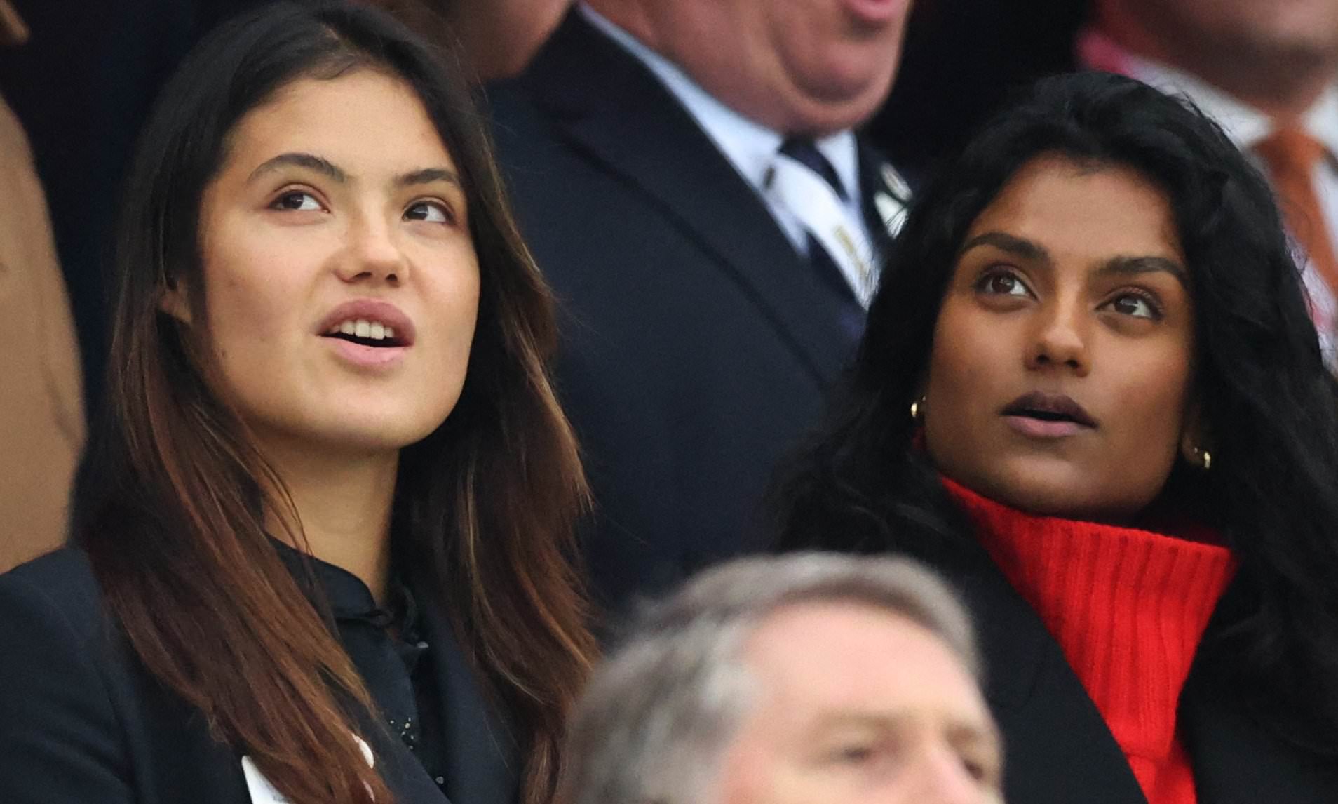 Emma Raducanu and Simone Ashley look scrummy as they cheer on England's ...