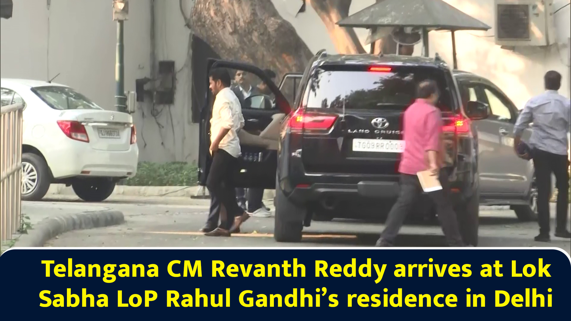 Telangana CM Revanth Reddy arrives at Lok Sabha LoP Rahul Gandhi’s ...