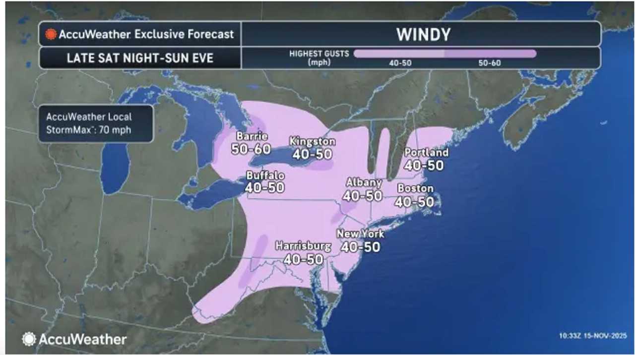 Widespread Gusty Winds Up To 50 MPH Will Hit Northeast As Clipper ...