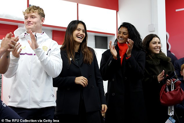 Emma Raducanu and Simone Ashley look scrummy as they cheer on England's ...