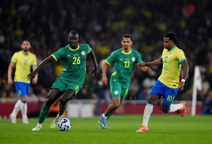 Rodrygo em ação pelo Brasil contra Senegal Foto: John Walton/AP