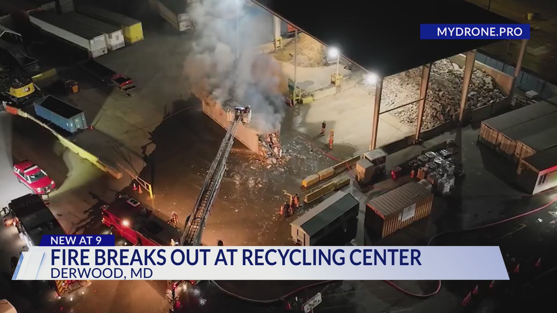 Montgomery County firefighters battle recycling center fire