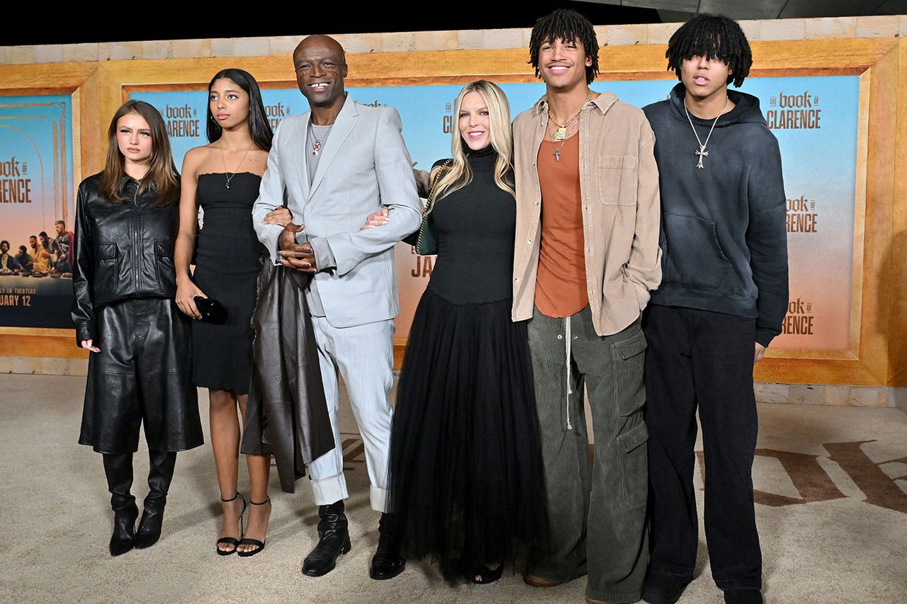 Axelle/Bauer-Griffin/FilmMagic Seal and his partner, Laura Strayer, and his four kids in 2024