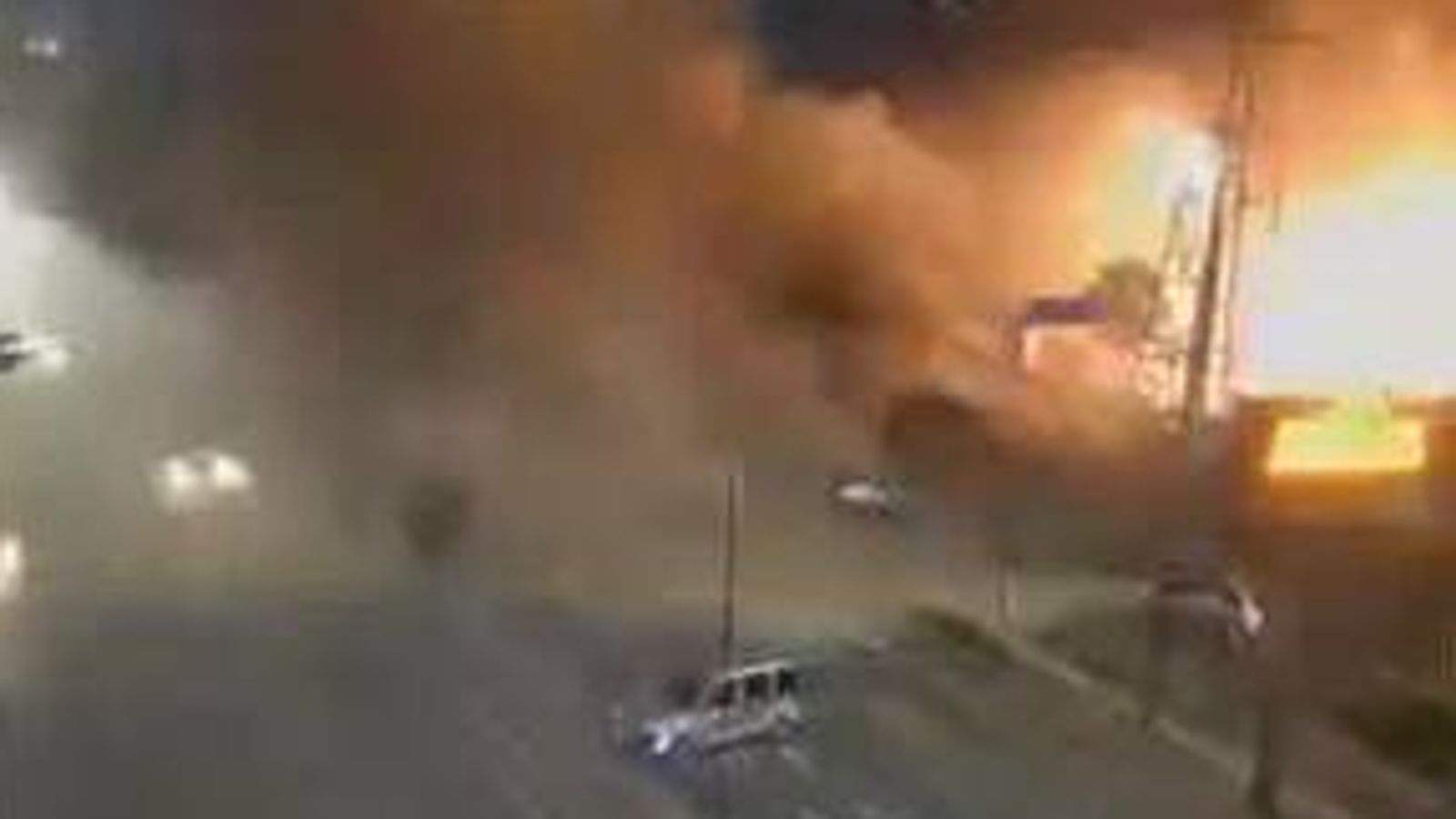 Moment of fireworks storage explosion