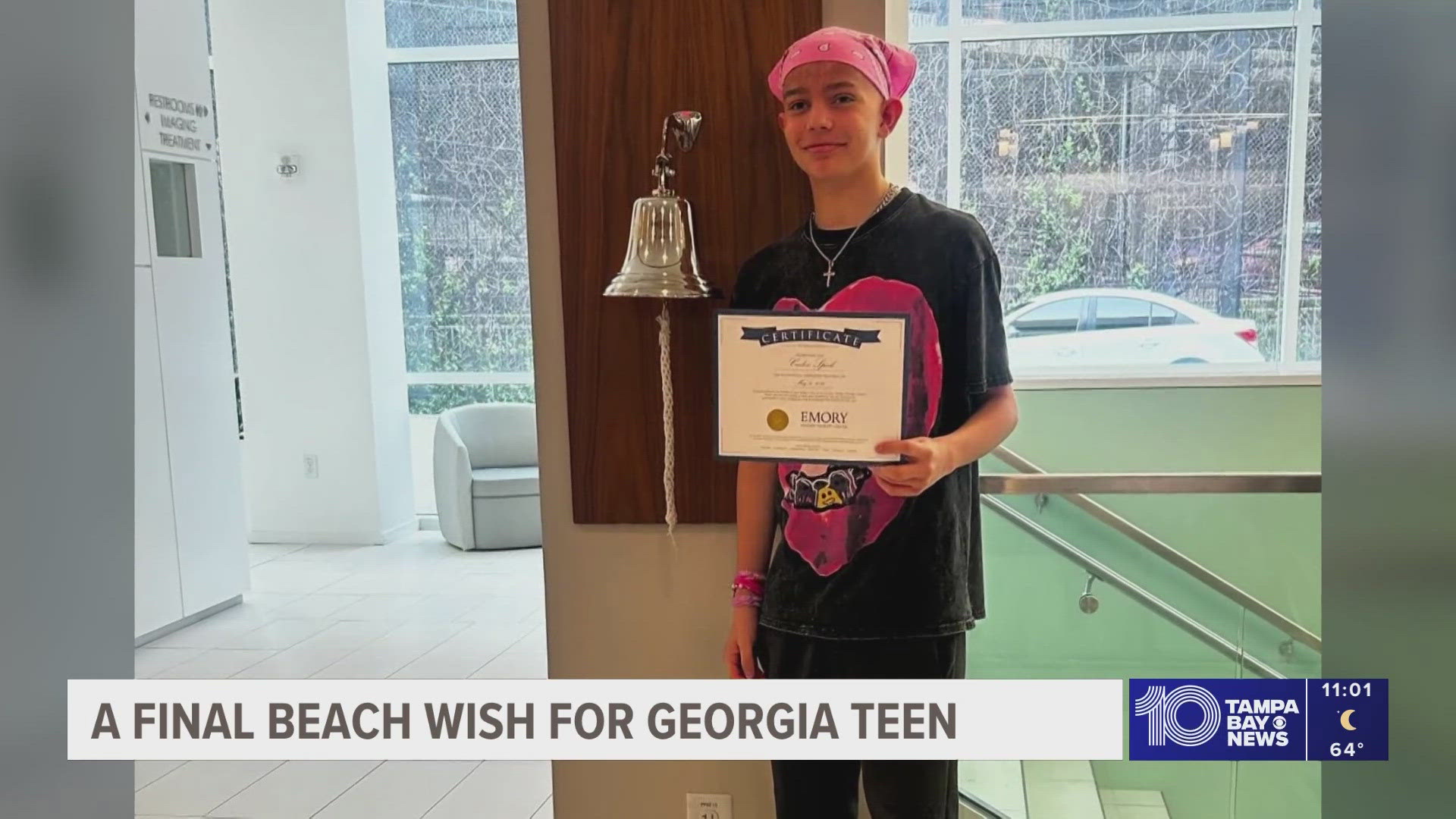 Georgia teen with rare brain cancer fulfills dying wish to be baptized ...